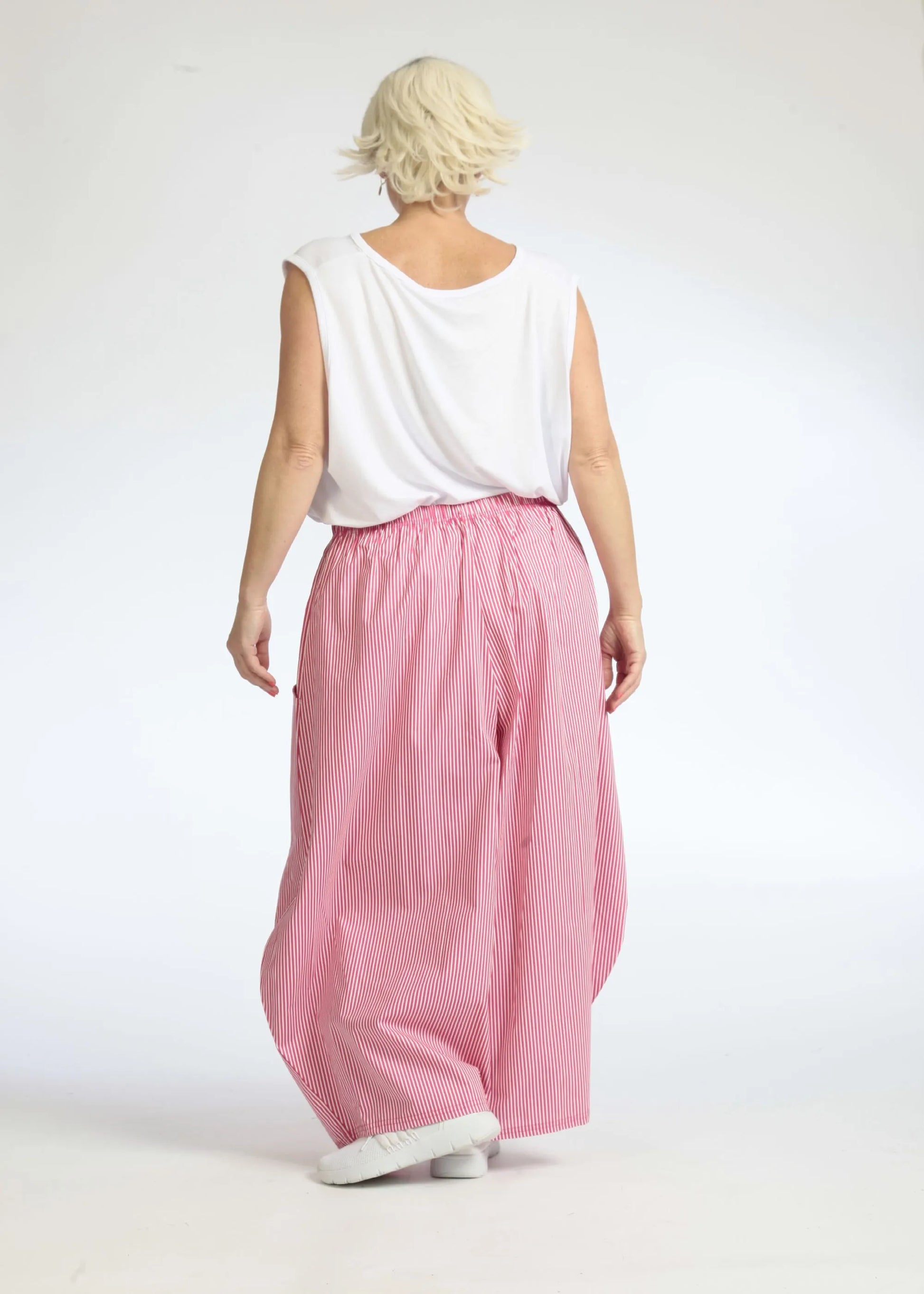  Ballonhose von AKH Fashion aus Baumwolle, 1085.08069, Pink-Weiß, Streifen, Schick, Modern