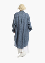  AKH Fashion Bluse in gerundeter Form, aus Baumwolle, 1088.06676, Jeansblau, Blumen