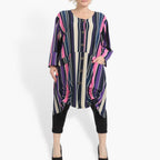  A-Form Jacke von AKH Fashion aus Materialmix, 0839.06783, Pink-Lila-Multi, Streifen