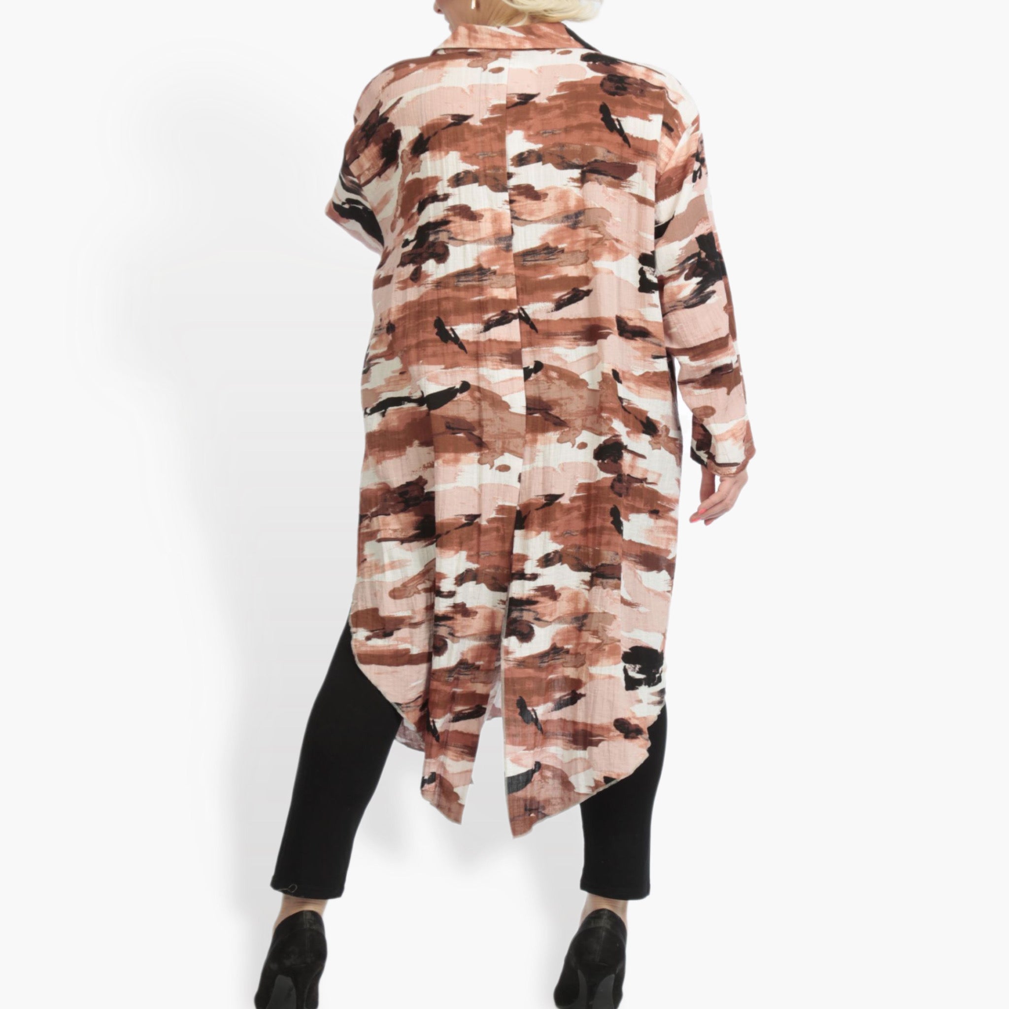  AKH Fashion Jacke in gerundeter Form, aus Rayon, 0840.02122, Terra-Multi, Kamuflage