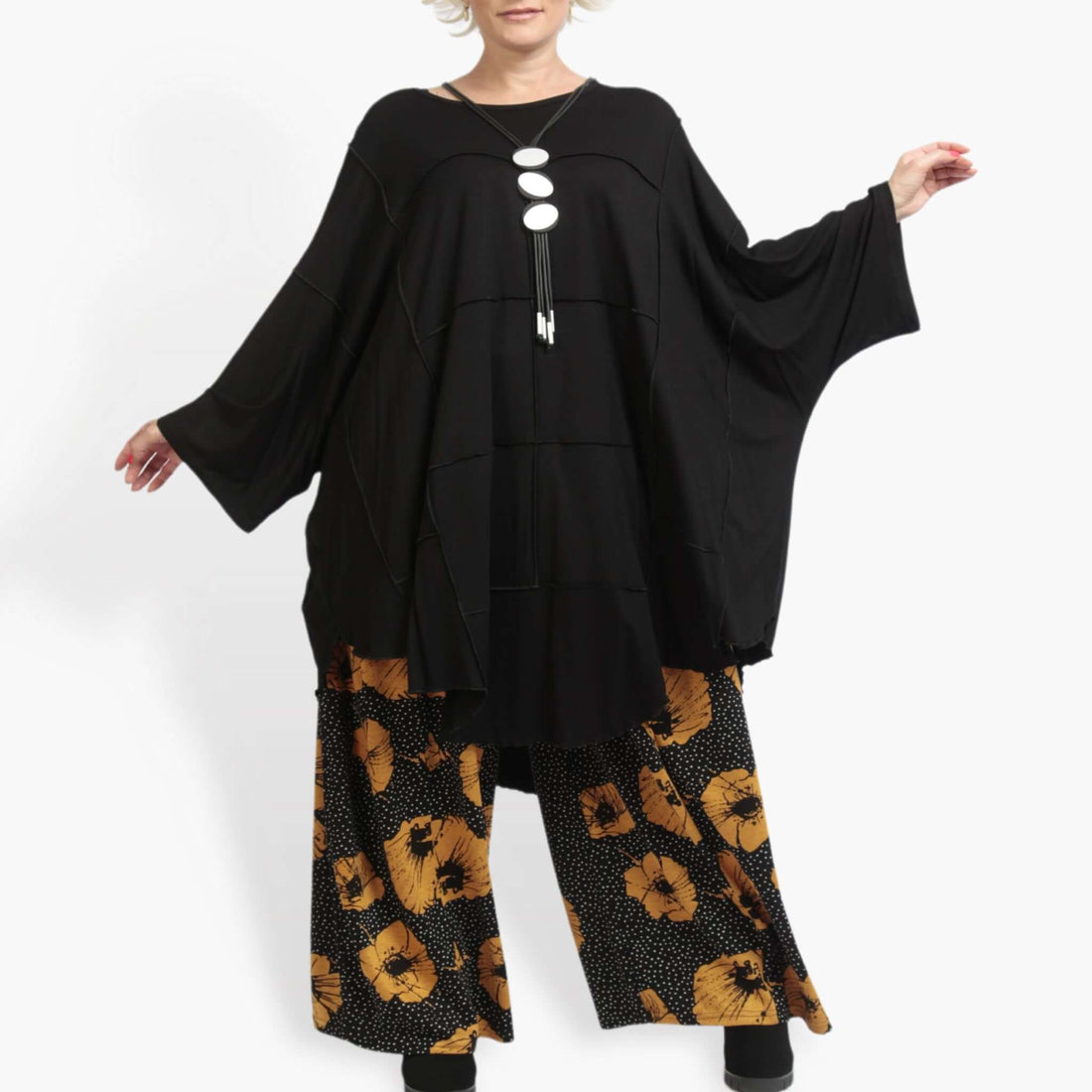  Bigshirt von AKH Fashion aus Viskose, 0895.06515, Schwarz, Schick, Modern, Bequem