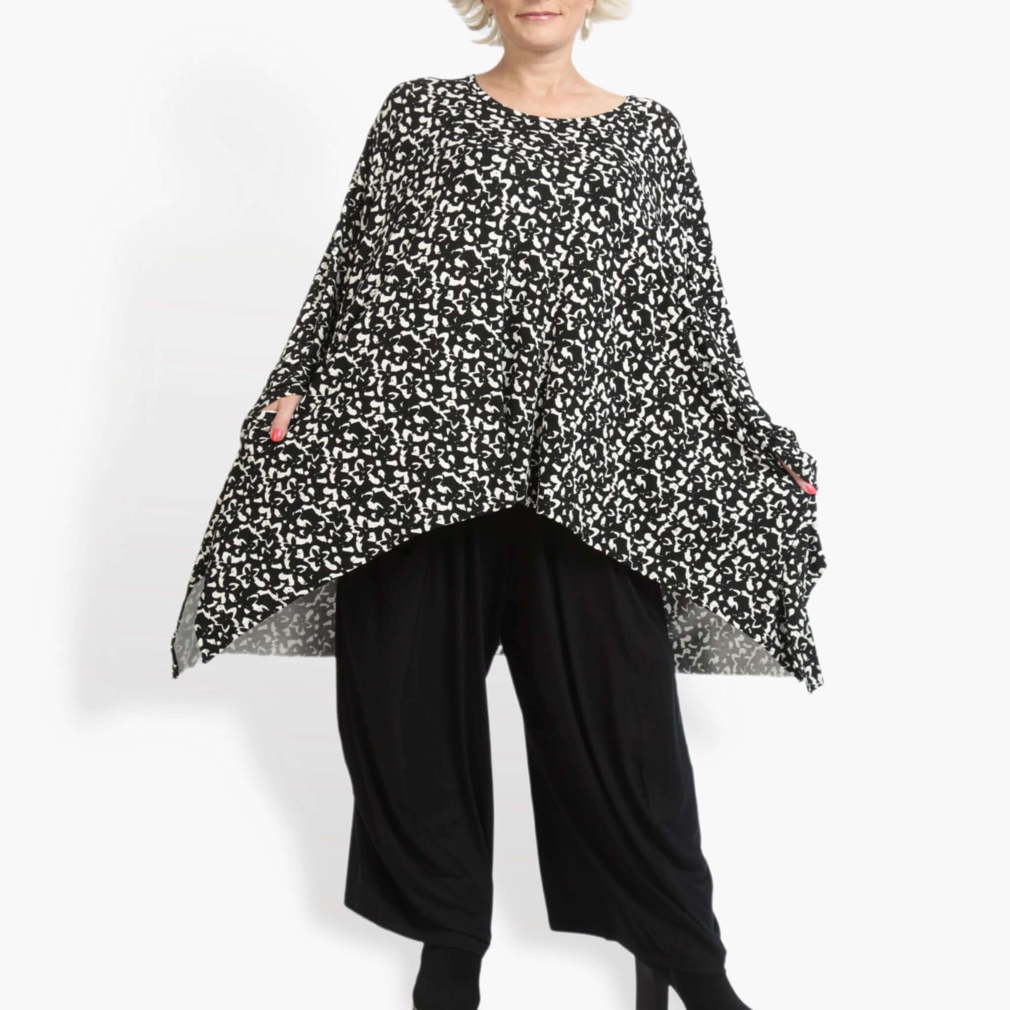 A-Form Shirt von AKH Fashion aus Viskose, ausgefallene, zeitlose Lagenlook Mode