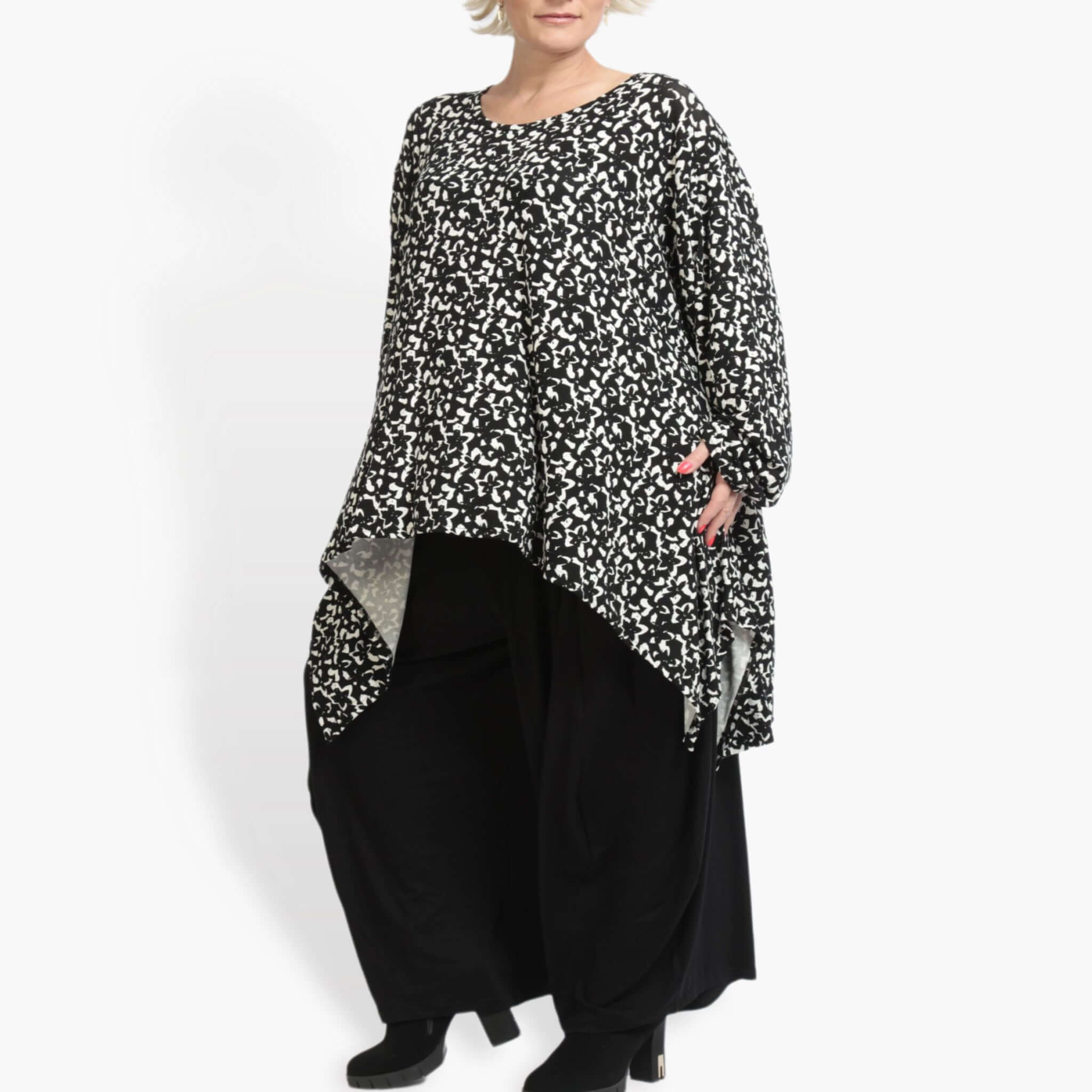 A-Form Shirt von AKH Fashion aus Viskose, ausgefallene, zeitlose Lagenlook Mode