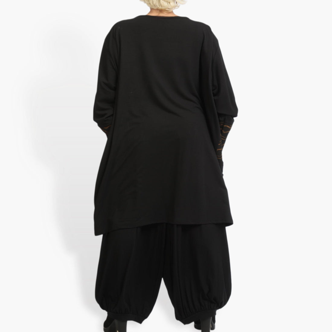  Bigshirt von AKH Fashion aus Viskose in gerader Form, 0932.06660, Schwarz-Cognac, Ausgefallen