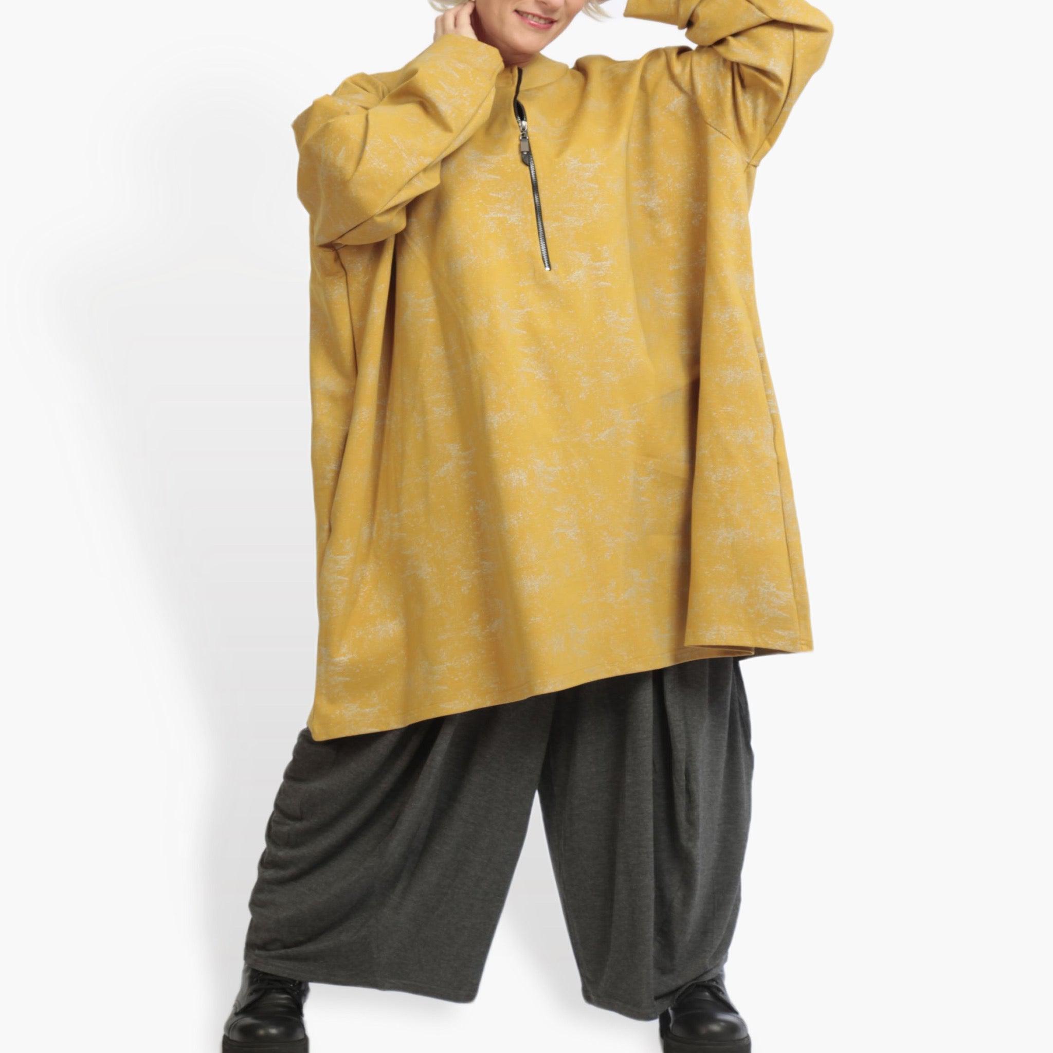  AKH Fashion Bigshirt in kastiger Form, aus Viskose, 0942.06818, Senf, Schick, Modern, Bequem