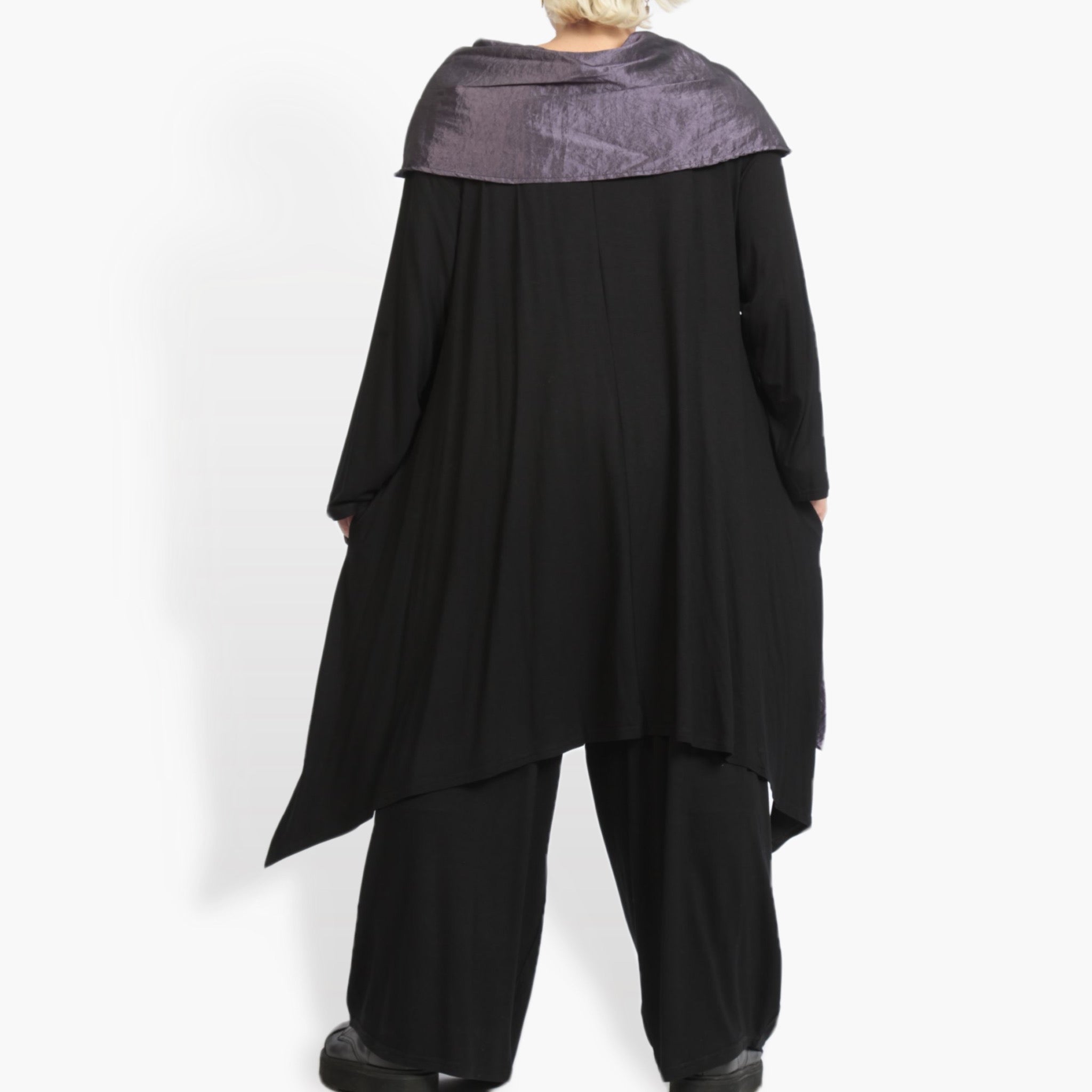  Shirt von AKH Fashion aus Viskose, 0954.02187, Schwarz-Lila, Schick, Modern, Bequem