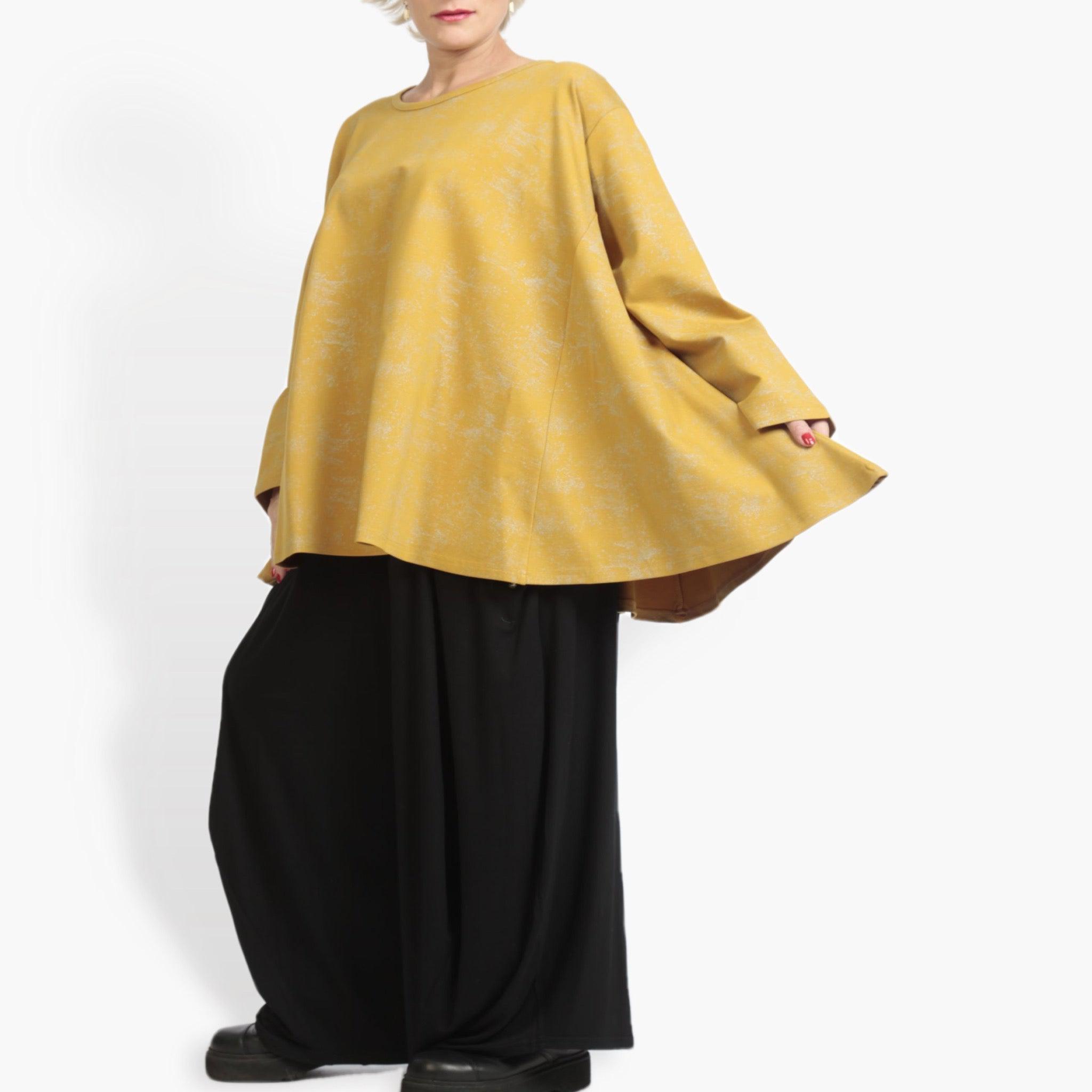  A-Form Bigshirt von AKH Fashion aus Viskose, 0958.00593, Senf, Schick, Modern, Bequem