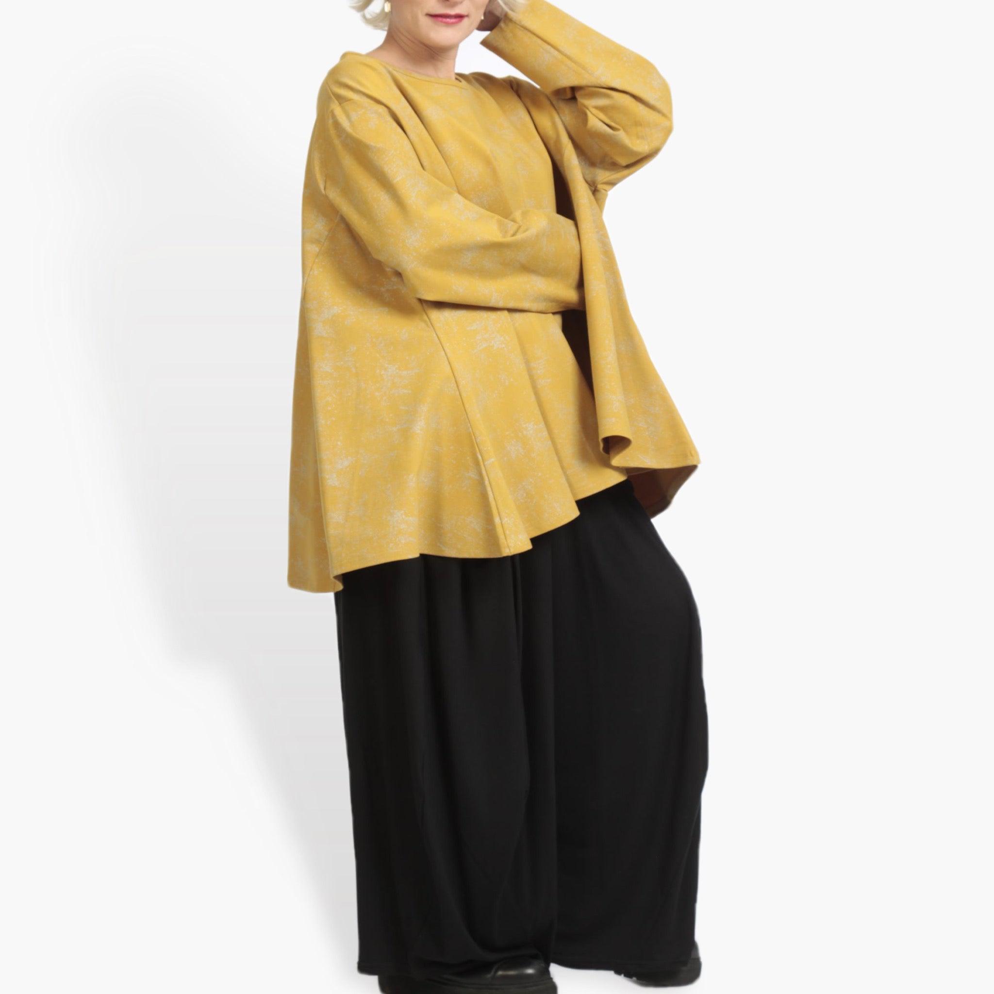  A-Form Bigshirt von AKH Fashion aus Viskose, 0958.00593, Senf, Schick, Modern, Bequem