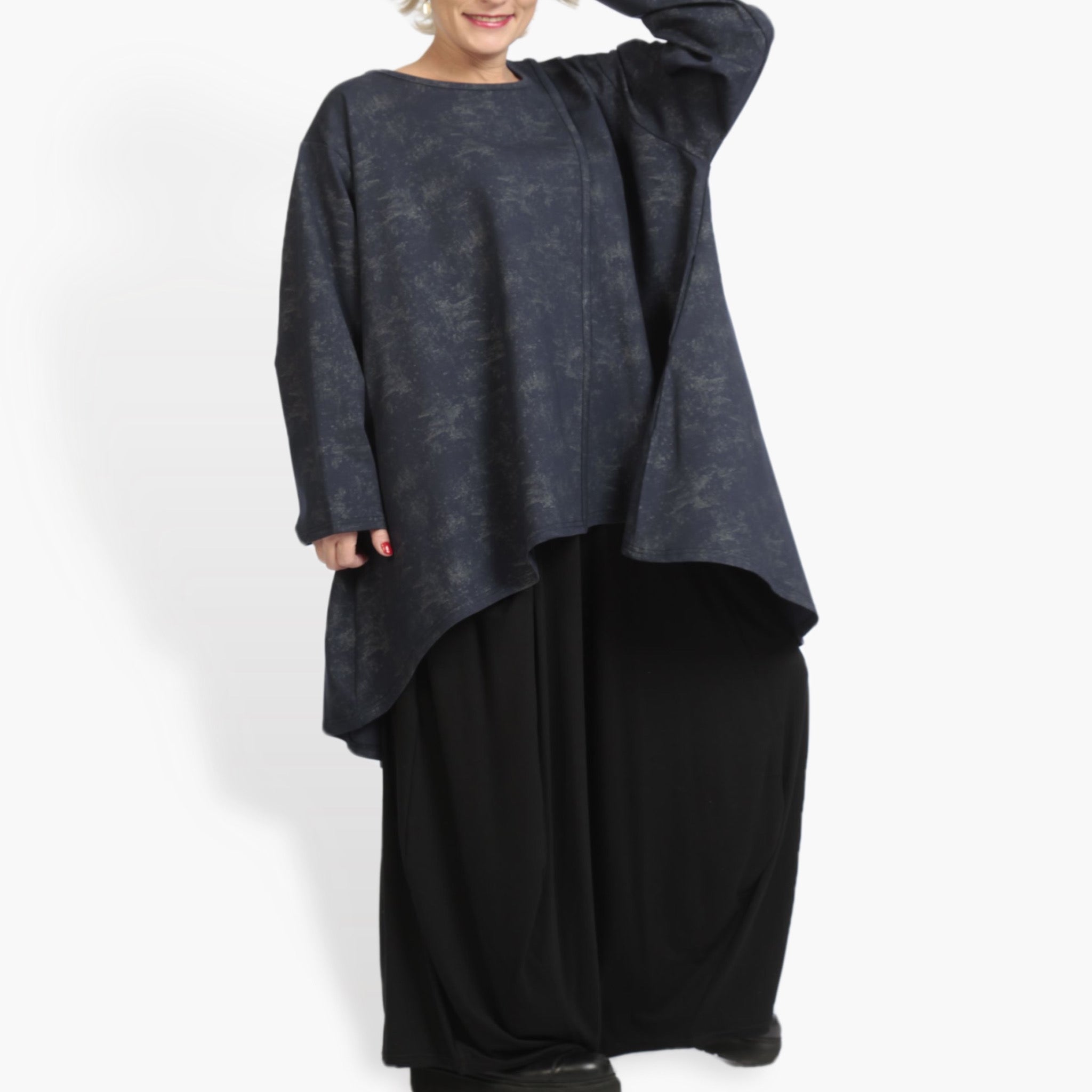  A-Form Bigshirt von AKH Fashion aus Viskose, 0958.06804, Blau, Schick, Modern, Bequem