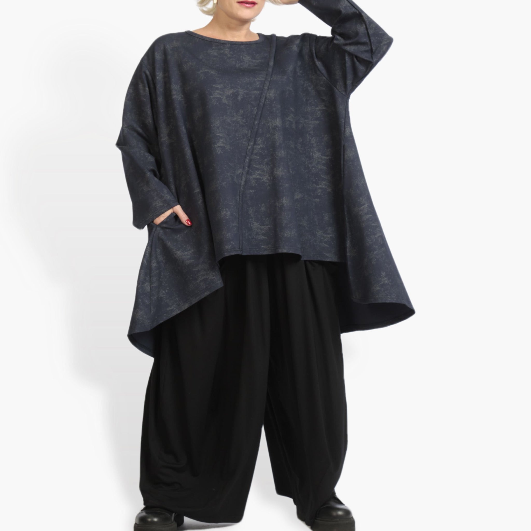  A-Form Bigshirt von AKH Fashion aus Viskose, 0958.06804, Blau, Schick, Modern, Bequem
