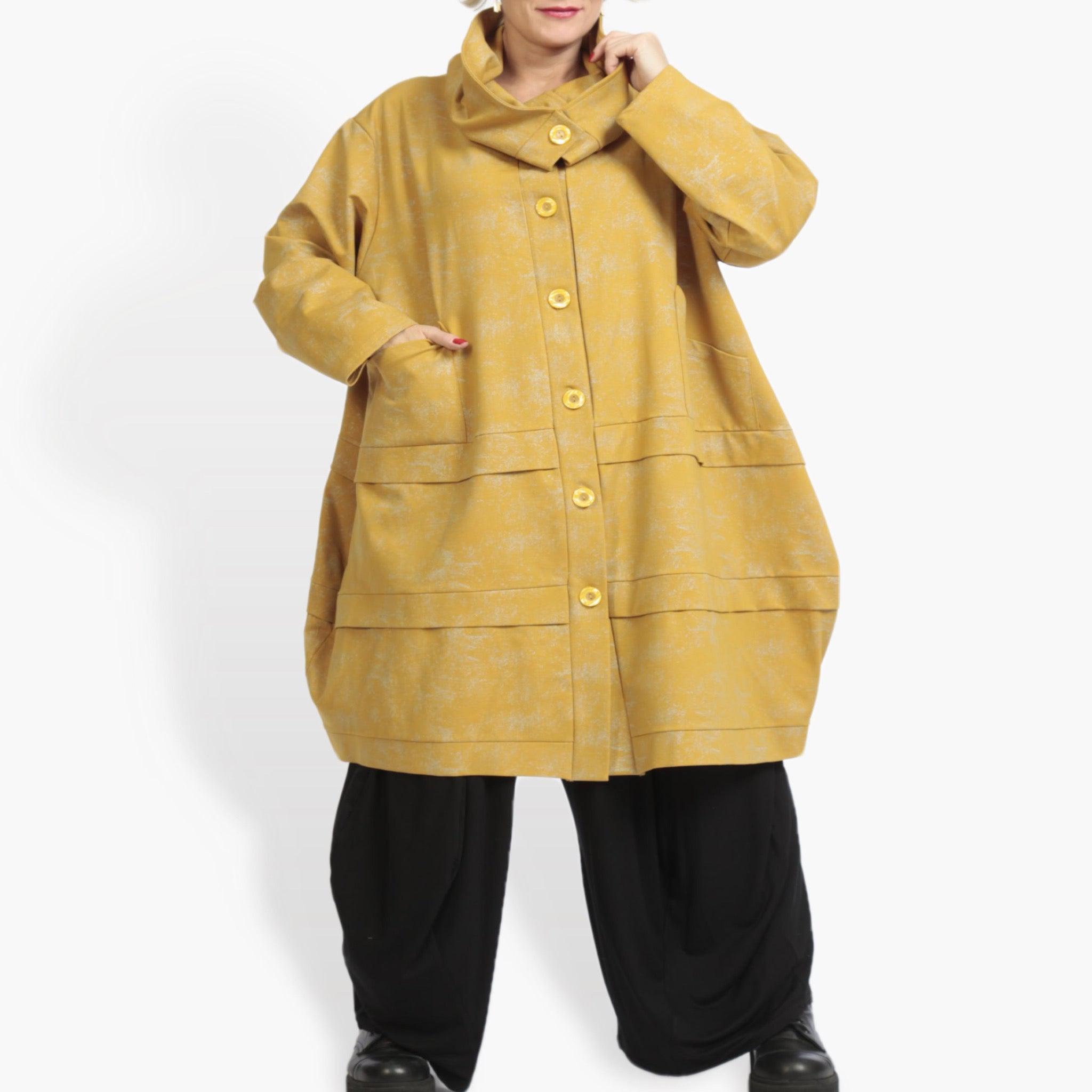  Ballonmantel von AKH Fashion aus Viskose, 0958.06823, Senf, Schick, Modern, Bequem