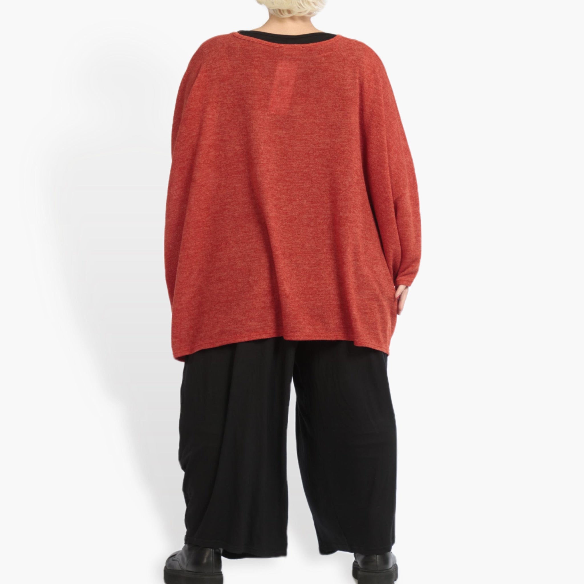  AKH Fashion Bigshirt in kastiger Form, aus Materialmix, 0961.06648, Rost, Schick, Modern
