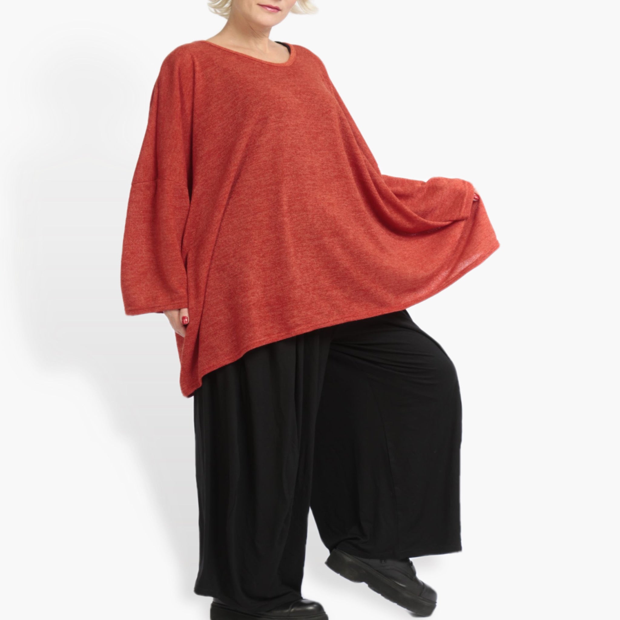  AKH Fashion Bigshirt in kastiger Form, aus Materialmix, 0961.06648, Rost, Schick, Modern